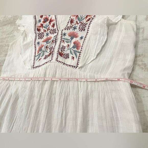 White Embroidered Baby Doll Mini Dress - Picture 8 of 9